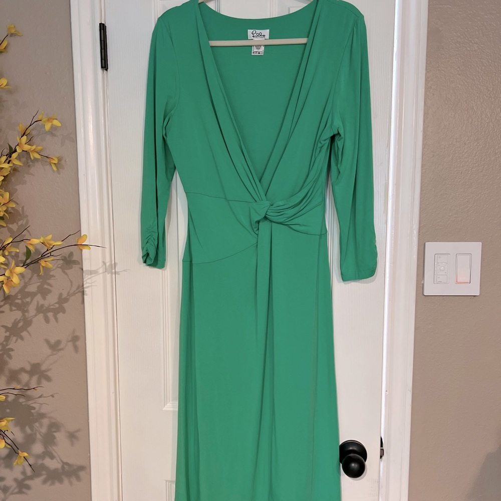 Lilly Pulitzer low Vneck faux wrap dress LG EUC